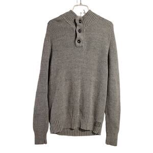 American Eagle Vintage Y2K Thick Knit Ribbed Henley Sweater Mens Size XL Preppy